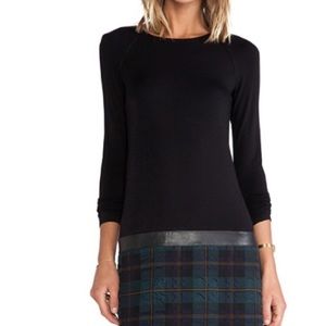 Bailey 44 Plaid Mini Dress faux leather detailing